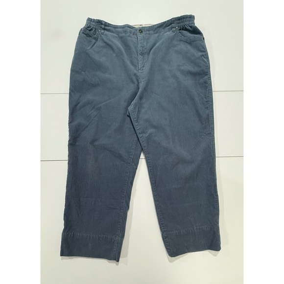 The Tog Shop Petites Corduroy Pants Women's 18P Blue Elastic Waist (212) - Picture 1 of 10